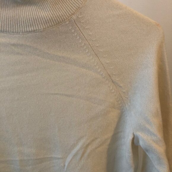 EVERLANE 100% CASHMERE RAGLAN MOCK NECK SWEATER IVORY SIZE XXS NWT - Picture 6 of 7